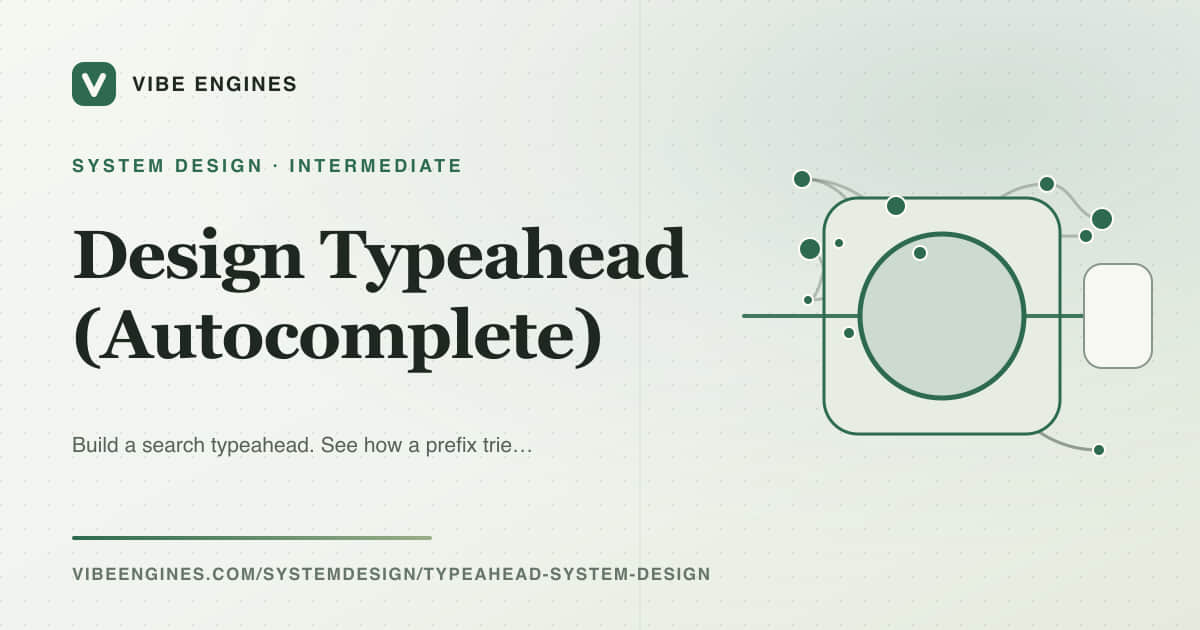 Design Typeahead (Autocomplete) — A Guided System Design | Vibe Engines